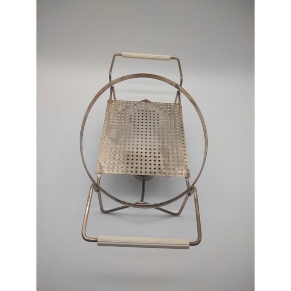 Vintage Pyrex Cinderella Oval Casserole Double Candle Warmer Metal Stand - Picture 4 of 17